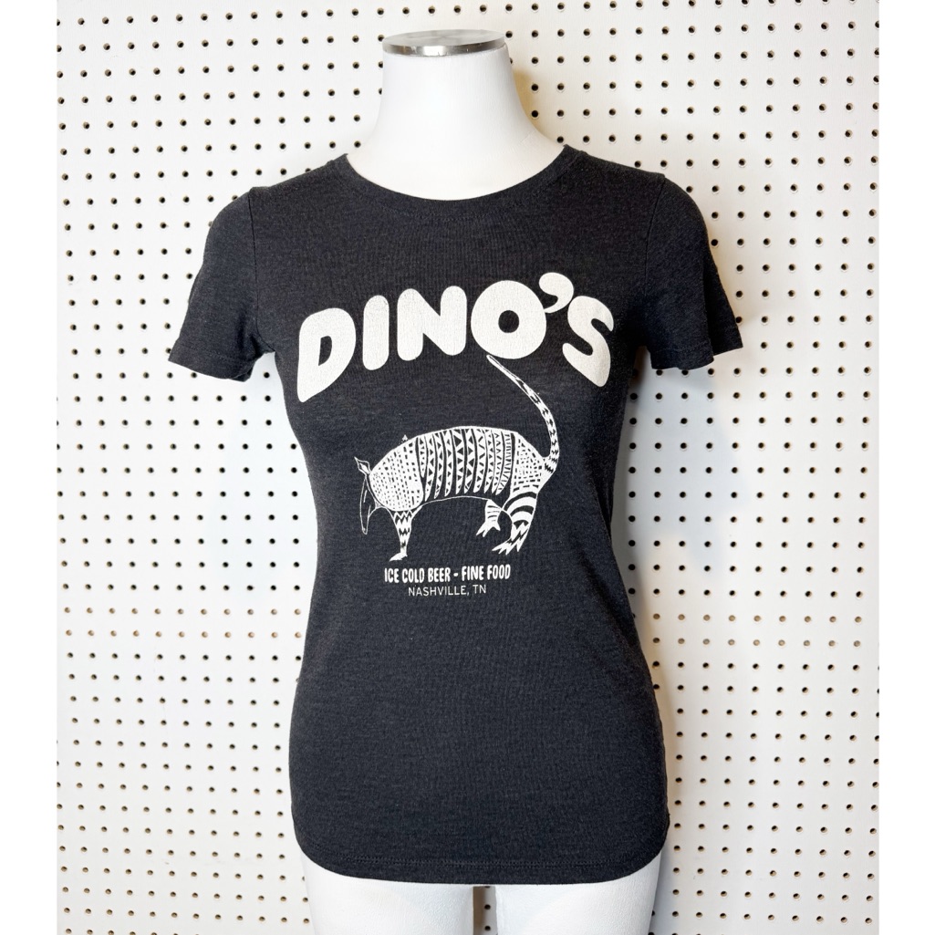 Dino’s Nashville Iconic Graphic Swag Baby Tee Charcoal Grey Sz. S